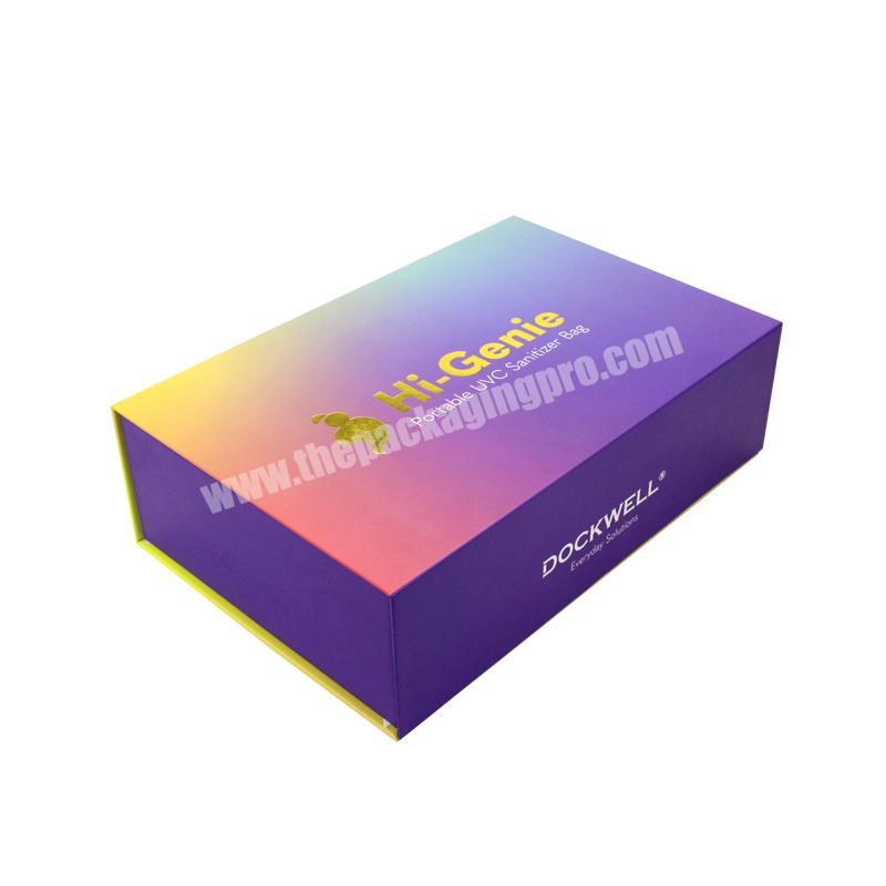 Bespoke Rigid Colorful Purple Gift Box With Magnetic Lid Envelope Paper Card