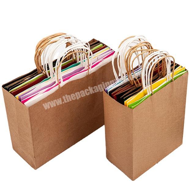 Big Size Large Capacity Best Sell Accept Custom Beautiful Color Printed Brown Kraft Paper Bag For Clothing Shoes Shopping Gift