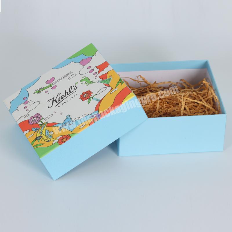 Biodegradable Rigid Cardboard Gift Boxes Eco Friendly Cosmetic Skin Care Lid And Base Box Packaging For Gift