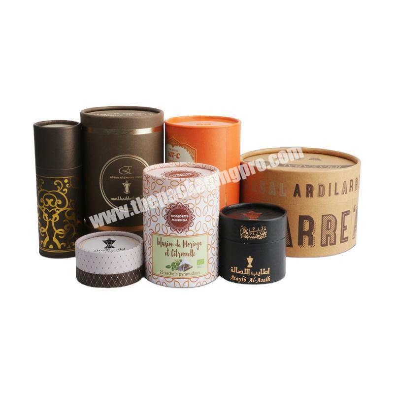 Biodegradable Small Custom Brown Kraft Cylinder Round Tube Packaging Box