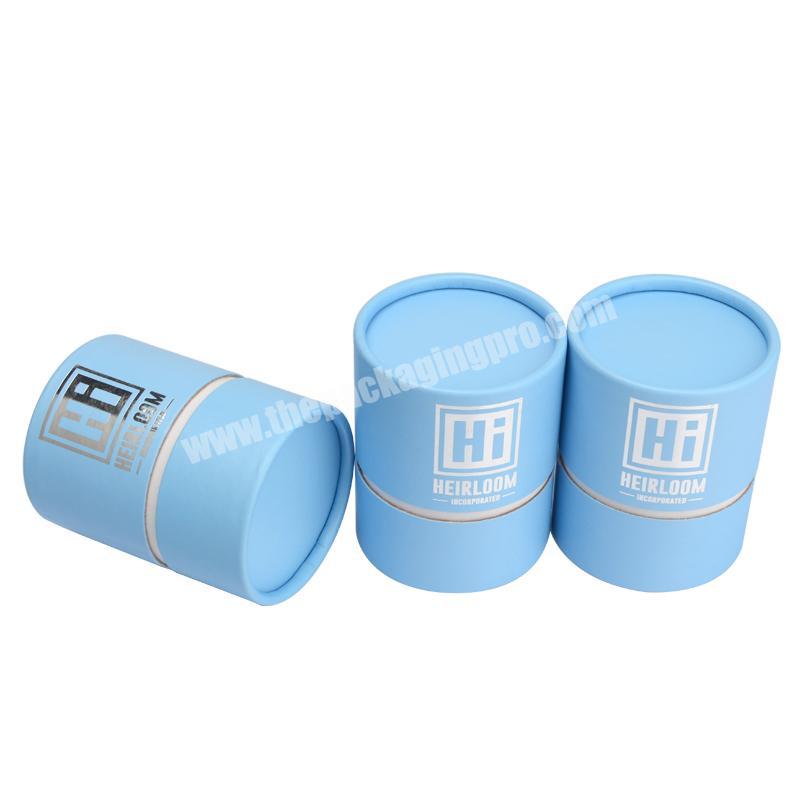 Biodegradable blue cardboard tube packaging  Cylindrical Container Paper rpund boxes Cosmetic Tubes