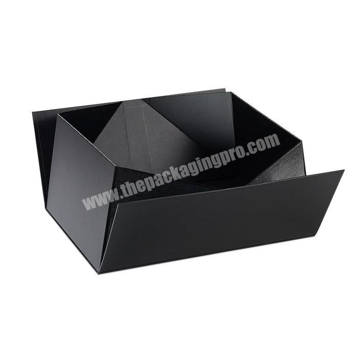 Black packaging box with custom logo gift folding magnetic box with lid custom box size & logo