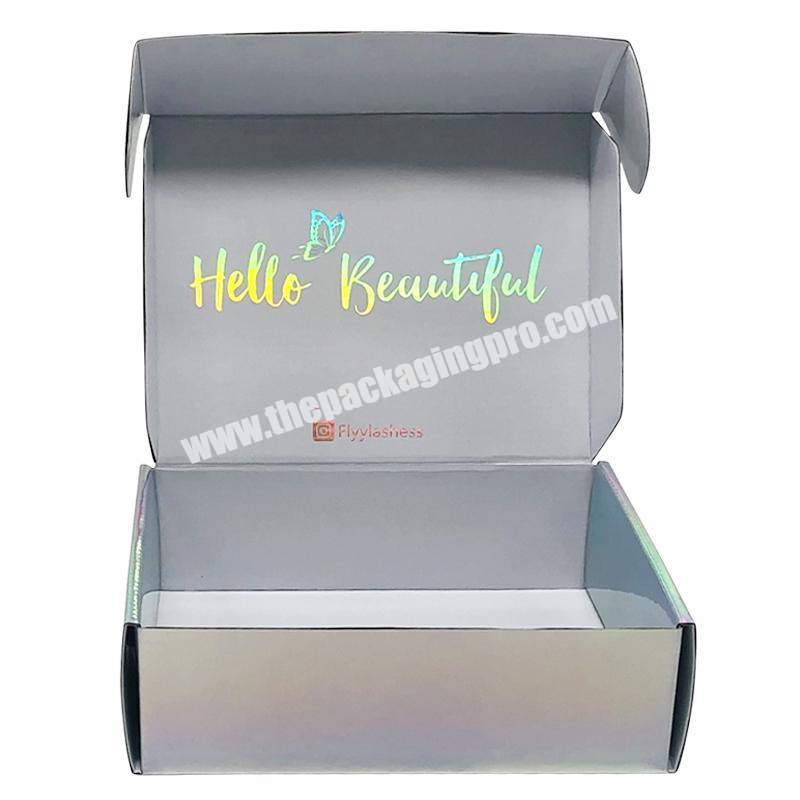 Board Jewelry Carton Mailer Boxes Packaging Gift Apparel Shipping Paper Luxury Custom Logo Lingerie Eyelash Shadow Gray Box