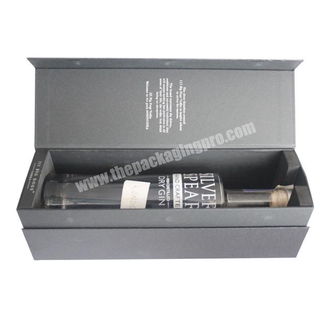 Book Shaped Flip Paper Packing Box Glass Gift Wine Paperboard Box Champagne Luxury for 30ml Bottles Black Rigid Boxes Square HS