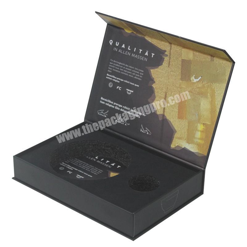 Book Shaped Magnetic Closure Gift Box With Foam Velvet Insert Sleeve Box