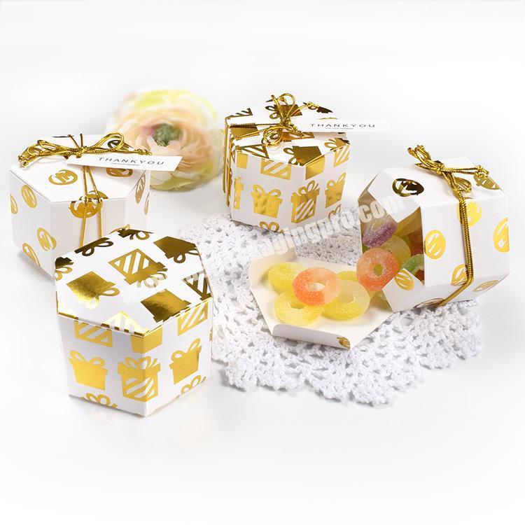 Bronzing Paper Gift Candy Box Hexagonal Paper Chocolate Packaging Boxes