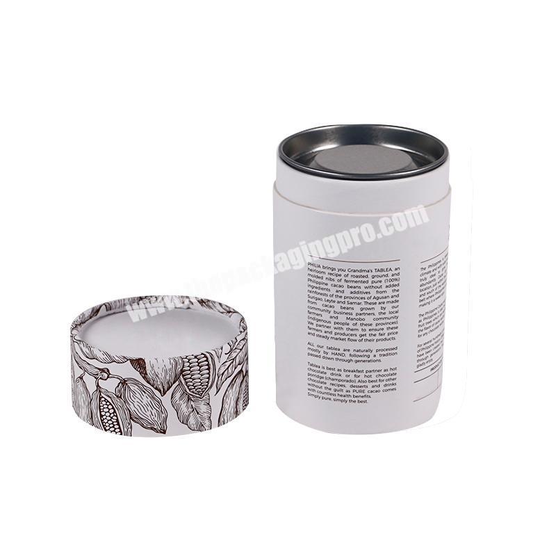 CMYK Offset printed food cylinder coffee packaging box cardboard paper tubes for coffee straw tea and seeds