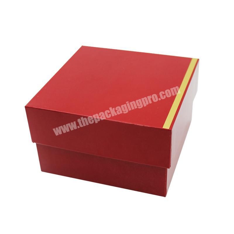 Caiye Factory Custom Red Luxury Rigid Cardboard Gift Lid And Base Paper Box