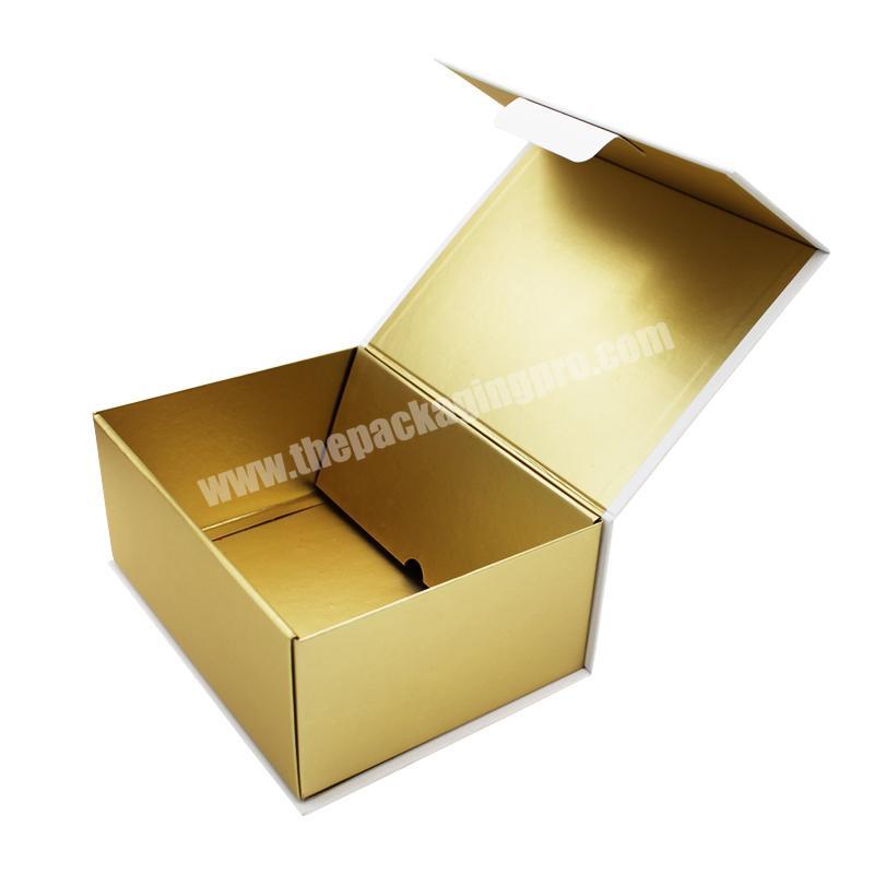Caiye custom rose gold packaging box foldable square luxury cosmetic gift box with magnetic lid