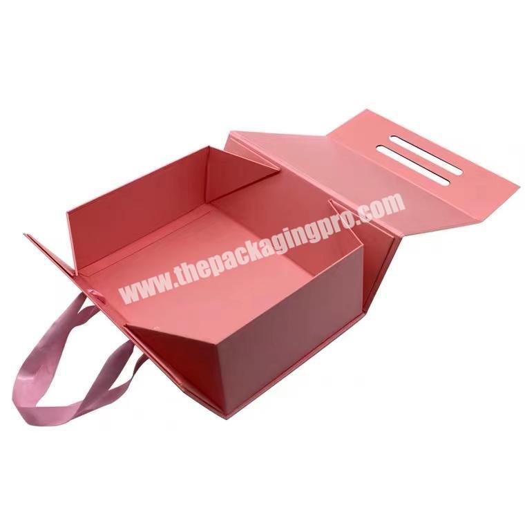Cosmetic Custom Pink Wedding Jewelry Magnetic Closure Small Box Product Boxes Gift Packaging Folding Paper Box