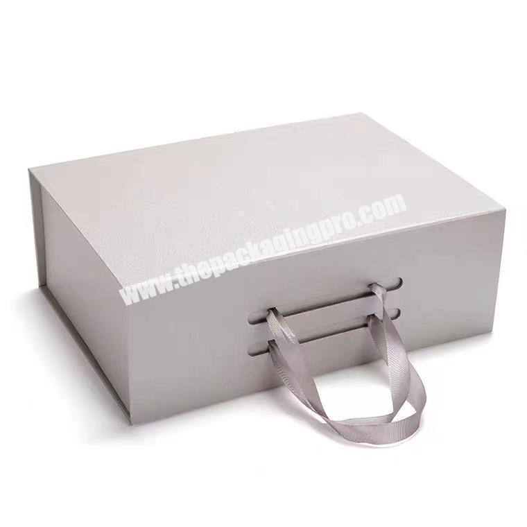 Foldable Large Luxury Wedding Custom Logo Gift Box Satin Ribbon Magnetic Closure Boxes Packaging