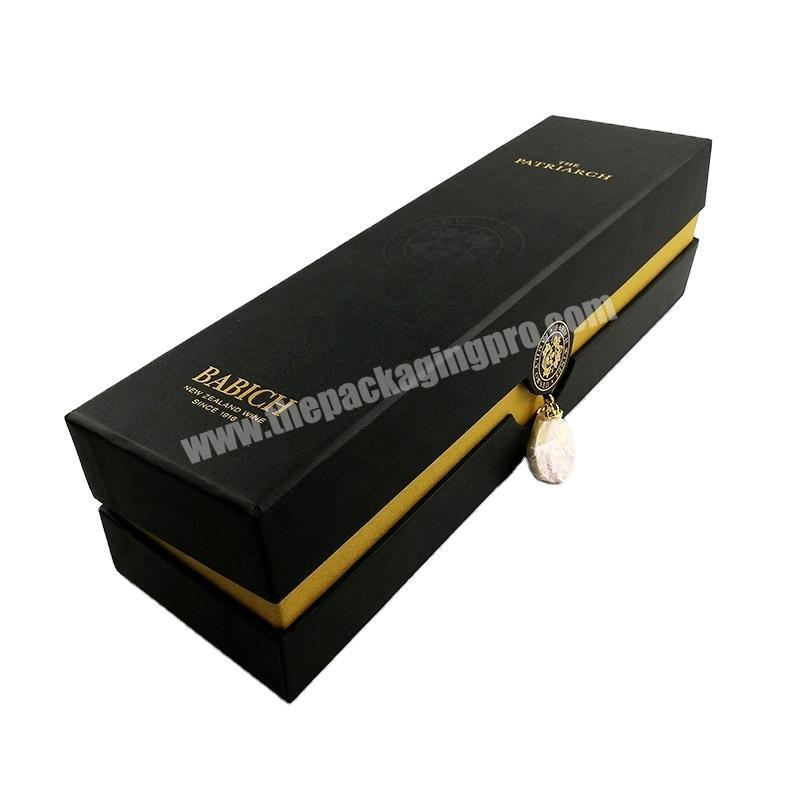 Cardboard Paper Box for Wine Bottles Bla Magnetic Book Shape Paaging Gift Box with EVA insert