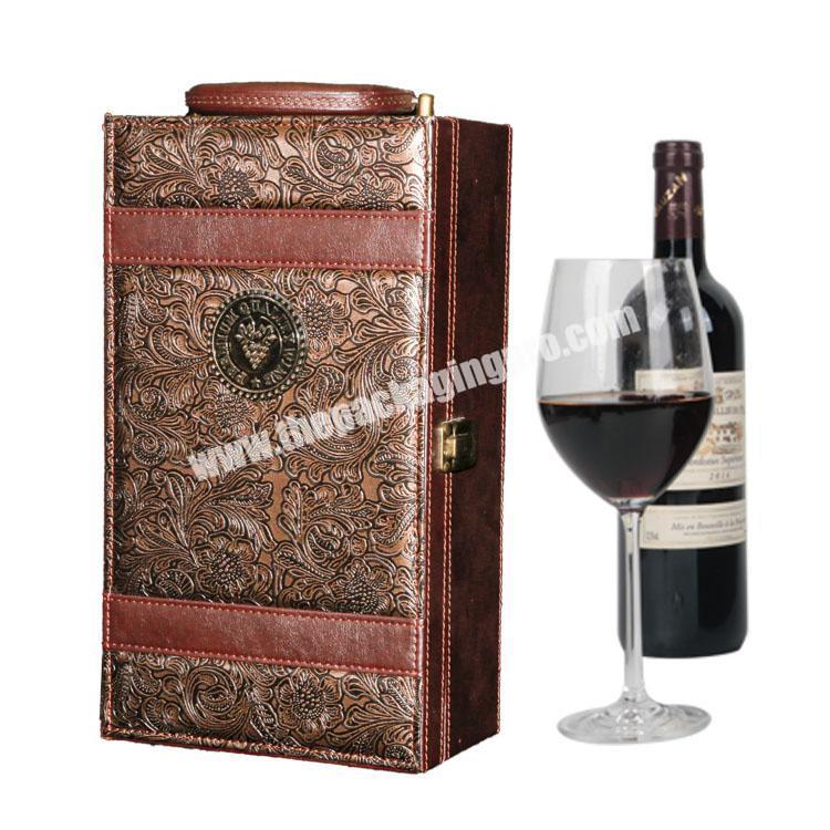 Custom made leather Box single bottle packaging Gift Box gifts wine box with accessory