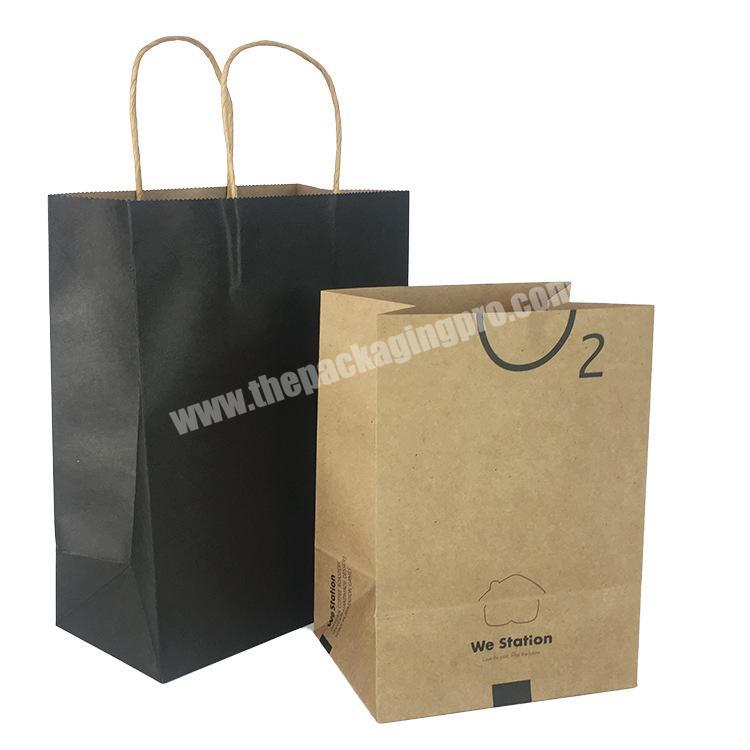 Carry Out Bags Restaurant Fast Food Brown Kraft Paper Bag