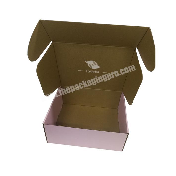 Cheap Eco Friendly Custom Log Corrugated Carton Pink Kraft Paper Packaging Mailer Shipping Box