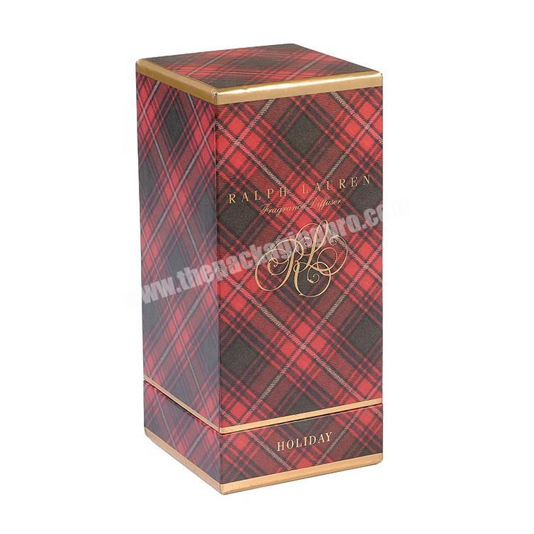 Check pattern Lift-off rigid box luxury cosmetic packaging custom cardboard Gift boxes with lid