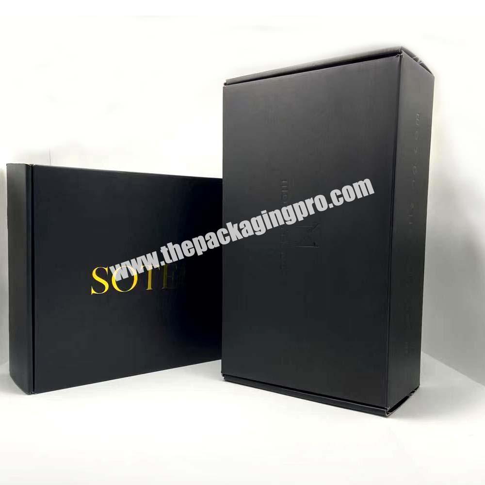 Full Custom Chinese Cheap Corrugated Box Large Black Mailer Box Flat Fold Black Shipping Boxes