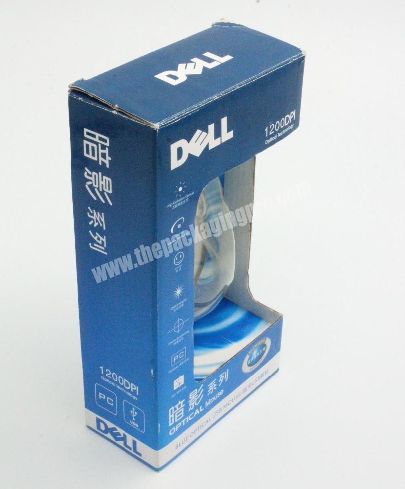China Rectangular Cardboard Boxes With PVC Window For Mouse Packaging