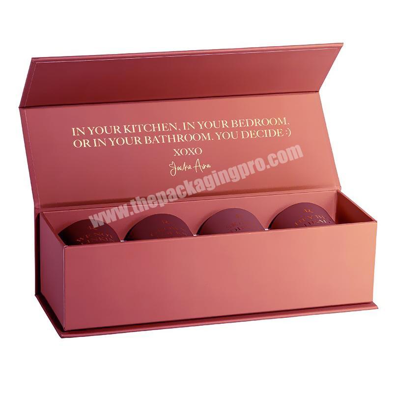 China Supplies Custom Luxury 4 Multiple Scented Candle Jar Gift Set Box Packaging Magnetic Candle Box Set