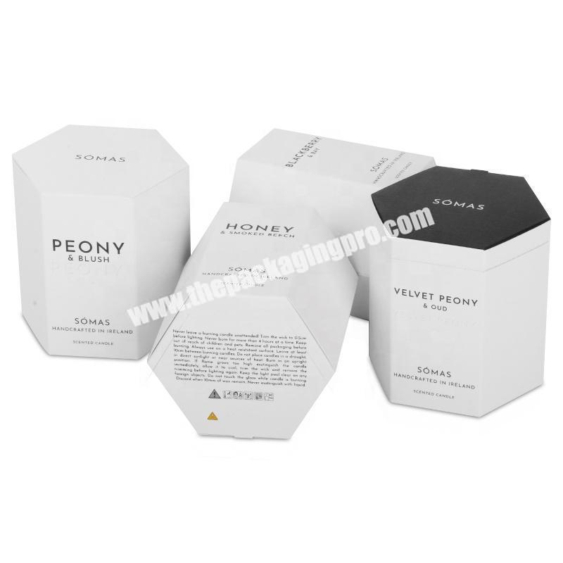 China manufacturer Factory price custom printing hexagon box  kraft cardboard packaging recycle invitaciones candle box