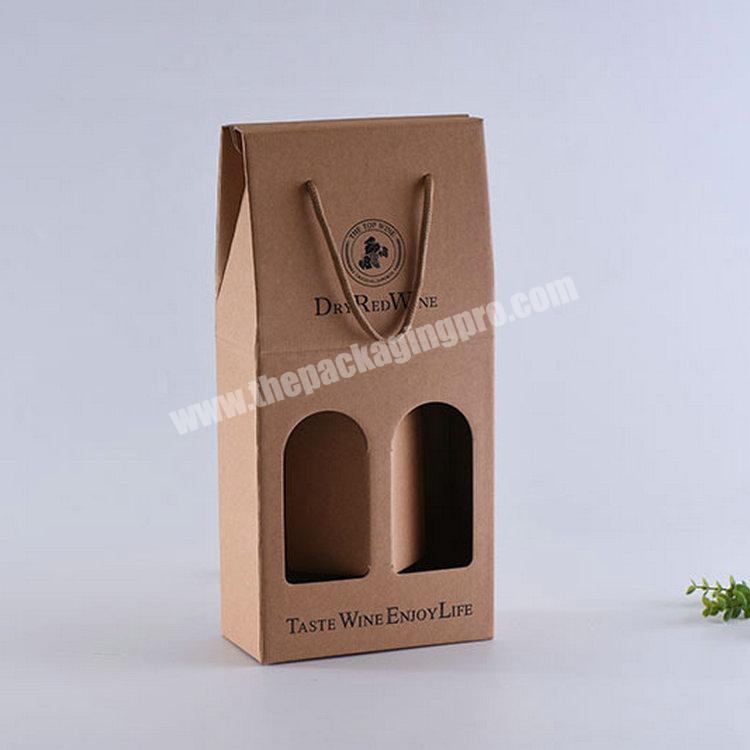 China manufacturer OEM corrugated cardboard recycled paper boxes wine packaging with rope