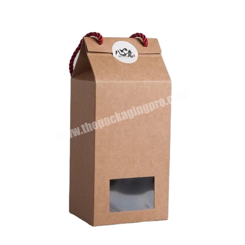 China supplier paper bag custom print logo food paper bag packaging with window