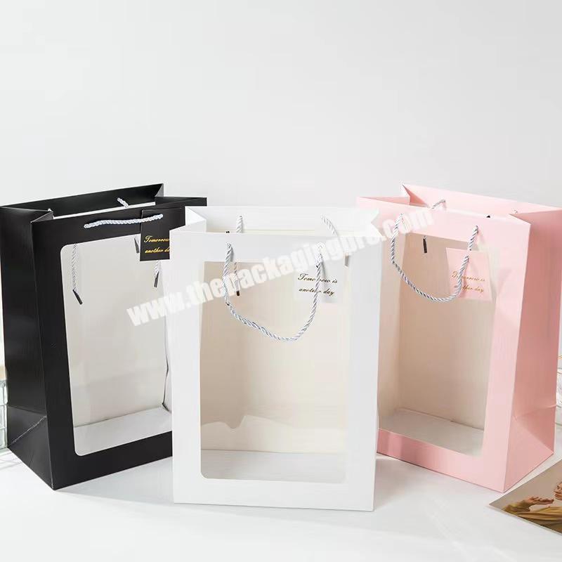 China supplier tea long paper bag gift paper bag with ribbon handle