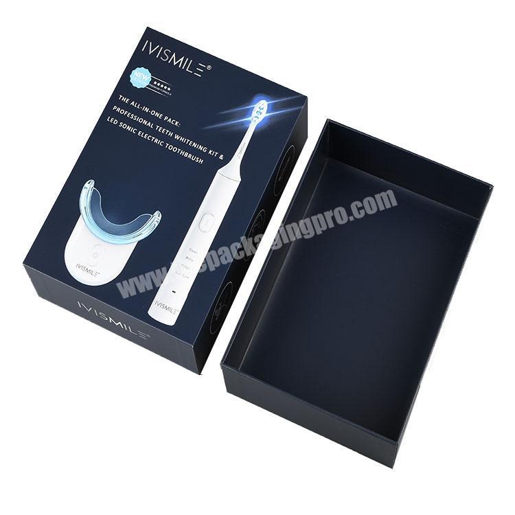 Chinese Factory Hot Sale Custom Black Paper Electric Toothbrush Packaging Clamshell Box