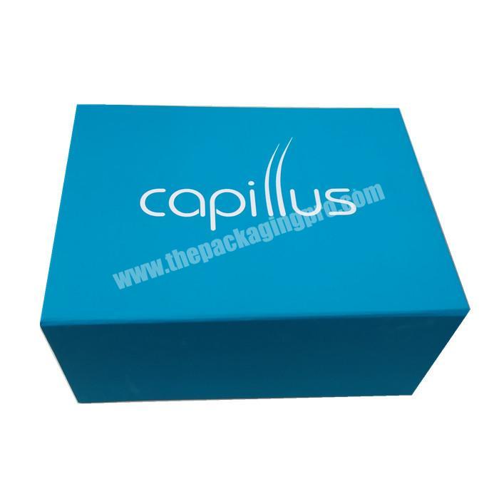 Choice Of Overseas Packaging Magnetic Gift Paper Box For Garments Circle Blue Flat Folding Cosmetic Mailer Magnetic Box