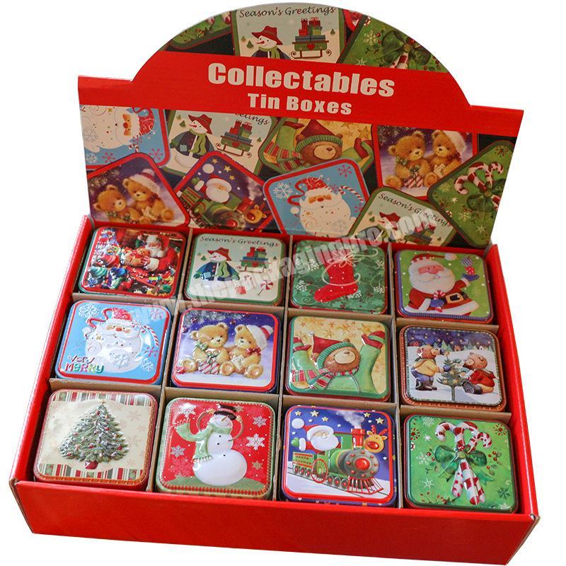 Christmas candy tin box Christmas Santa Claus Snowm Pattern Candy Cans Children Gift Sweets Box Christmas Candy Jar Iron Boxes