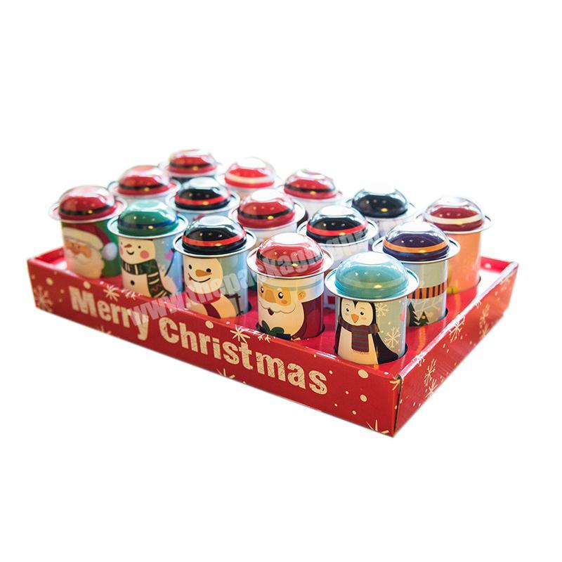 Christmas gift tin box packaging cylindrical tin box