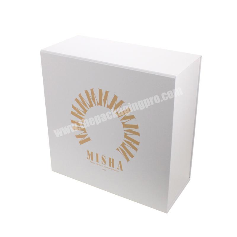 Collapsible Luxury Magnetic Gift Boxes Customise Recyclable Large White Women's Clothing Packaging Shoes and Clothing Packaging