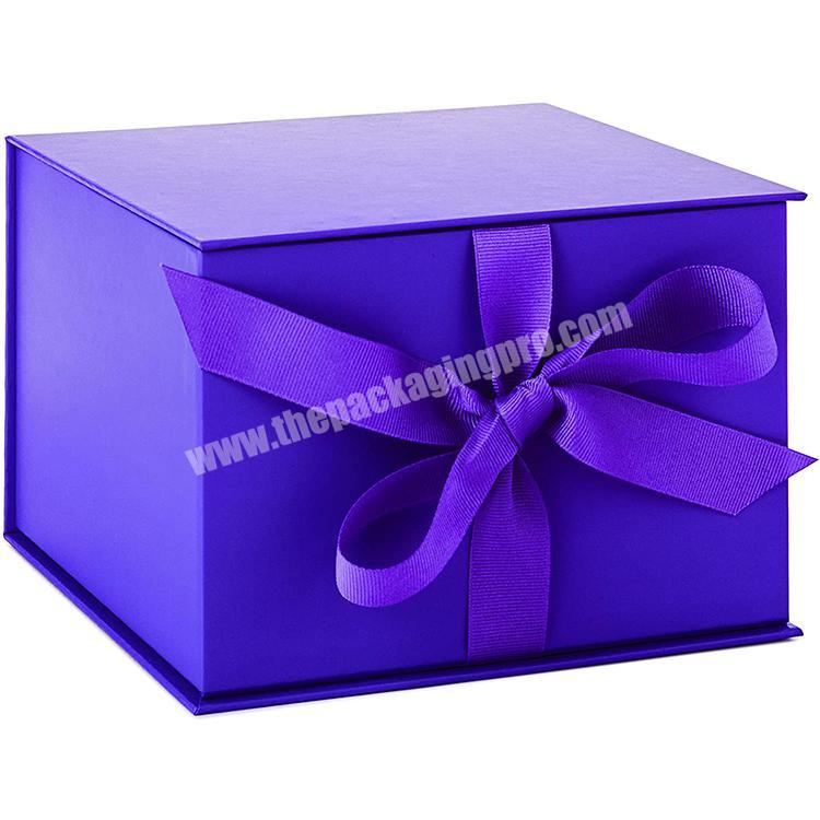 Colorful Custom Color Luxury Large Purple Magnetic Packaging Box Hair Extensions Paper Flower Gift Boxes With Magnetic Lid