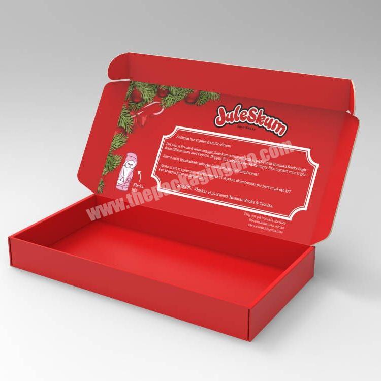Corrugated Paper Packaging Gift Boxes Customized Christmas Shipping Mailer Box For Socks and Hat