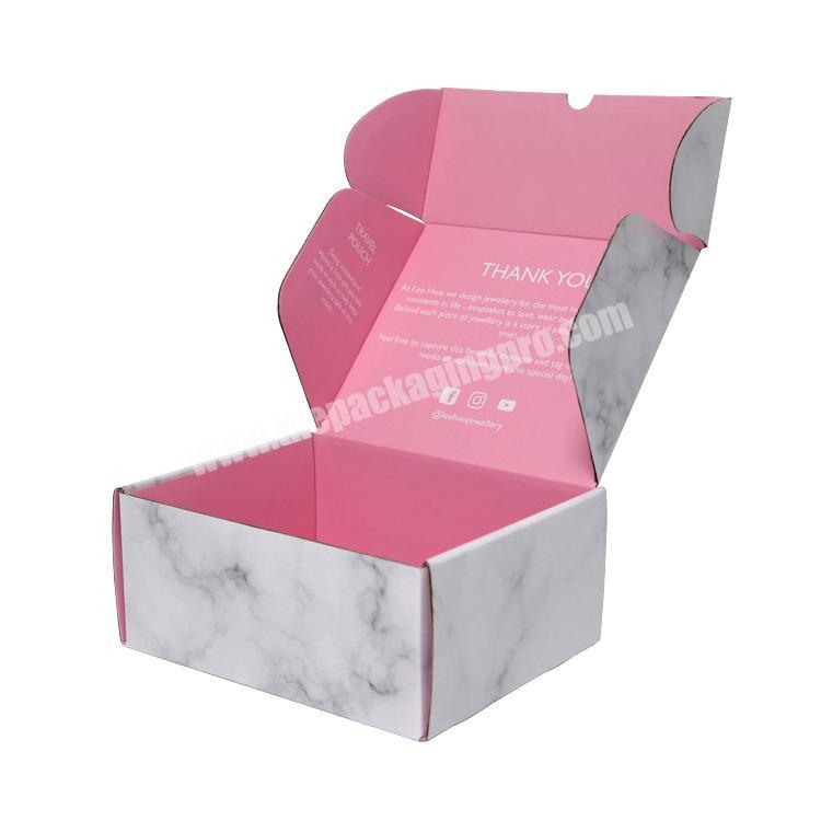 Cosmetics Packaging Print Boxes Customised Shipping Large Mailer Paper Hair Glossy Marble Gift Box for Clothing Skin Care Makeup