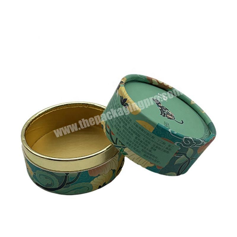 Cream Jar Paper Cardboard Round Box Glass Bottle Packaging Gold Paper Custom Size and Brand Luxury Cylinder Box Cosmetic