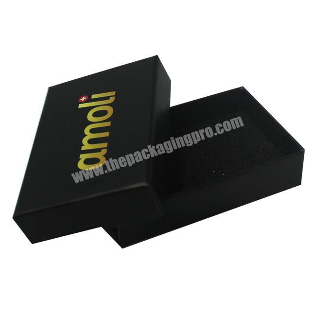 Custom Black Cardboard Gift Rigid Box With Lid For Packaging