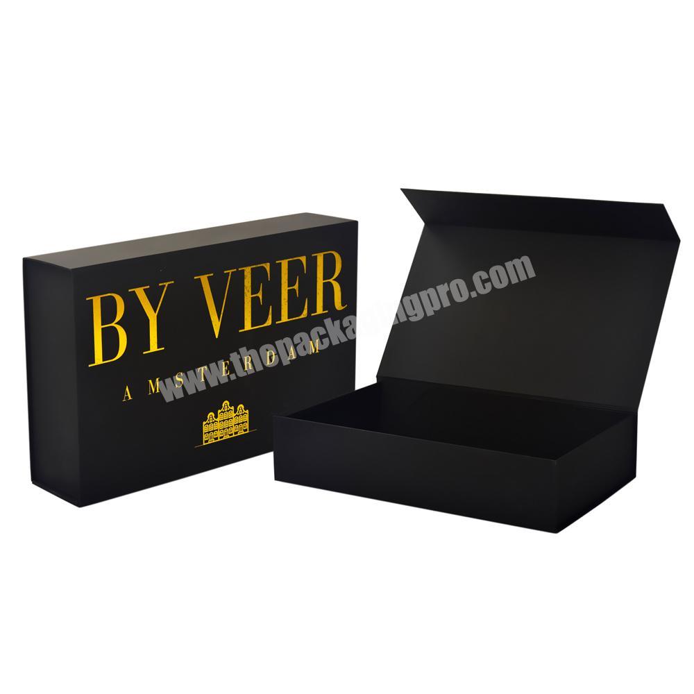 Custom Black Flat Pack Packaging Gift Boxes