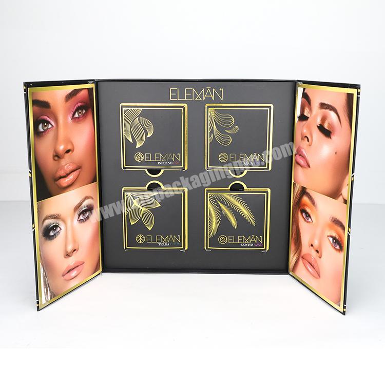 Custom Black Large Cosmetic Cardboard Box for Blush Packaging Design Luxury Eyeshadow Packing Paper Box Wholesale