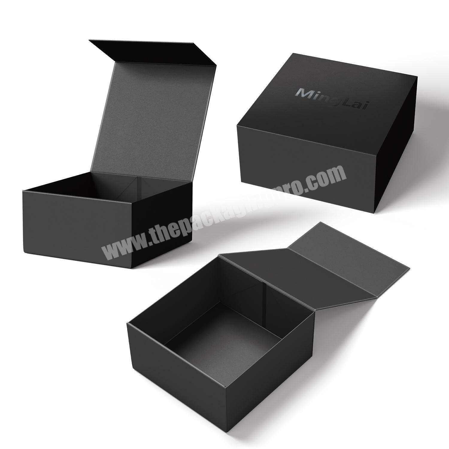 Custom Black Paper Magnetic box clothingshoes gift Packaging Folding Boxes