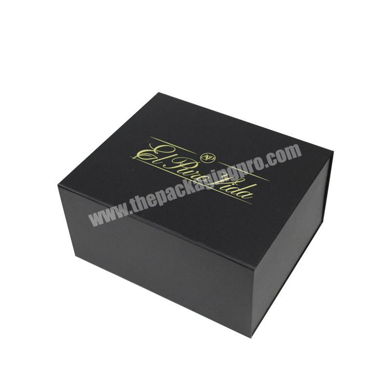 Custom Black Printing With Gold Foil Logo Foldable Collapsable Storage Gift box