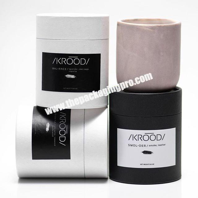 Custom Brand Logo Printed Luxury Candle Packaging Paper Round Shape Tube Cylinder Gift Box