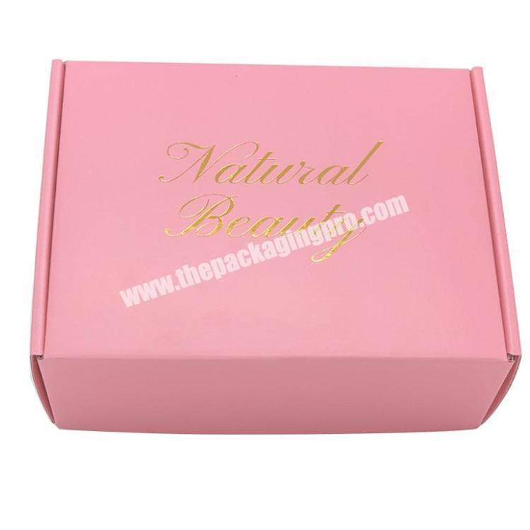 Custom Brand Logo Printing Pink Custom Corrugated Shipping Box Pink Color Logo Print Locking Mailer Packaging Mailing Box