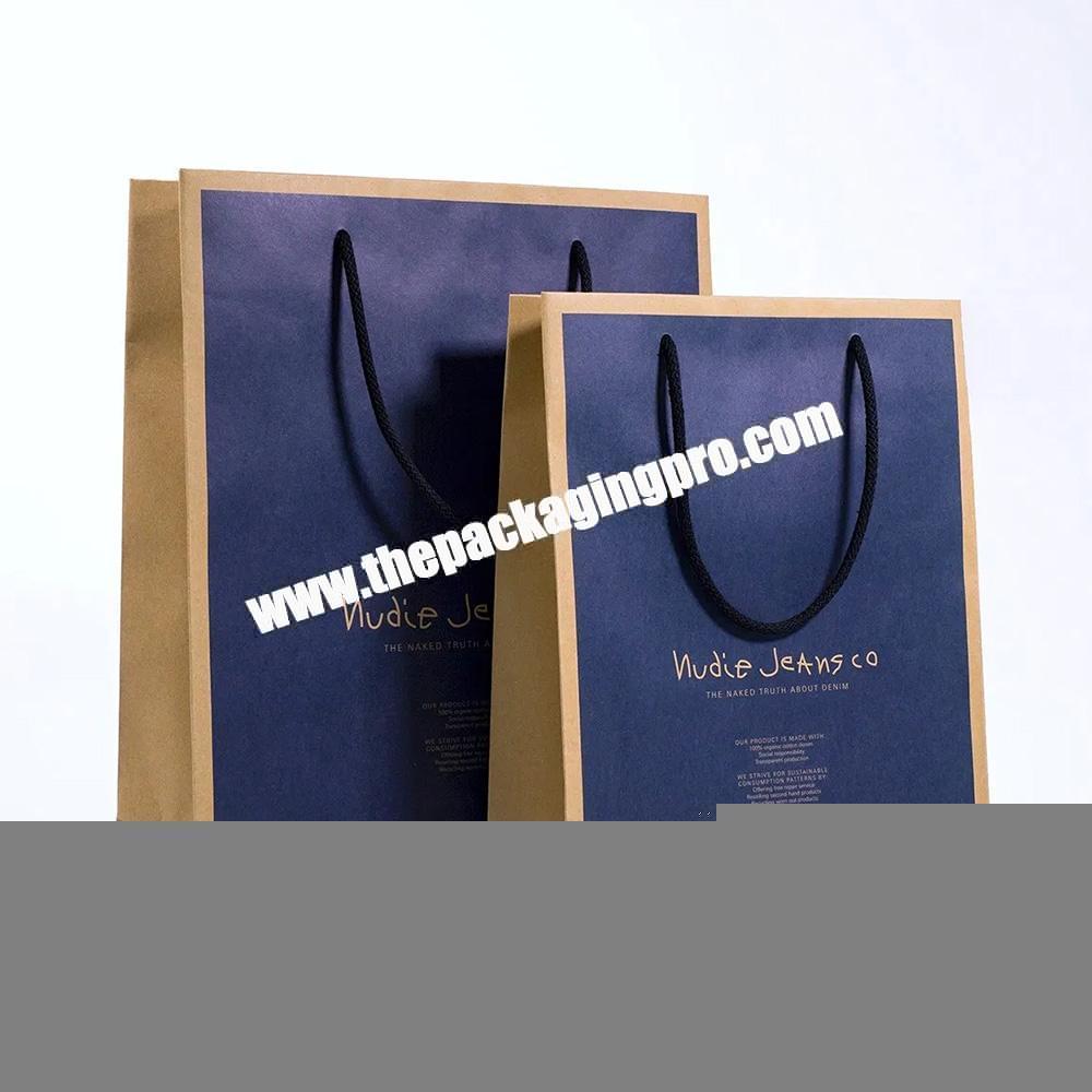 Personalised Brand Logo Luxury Craft Eco Friendly Paper Apparel Packaging Gift Shopping Bag Paperbag