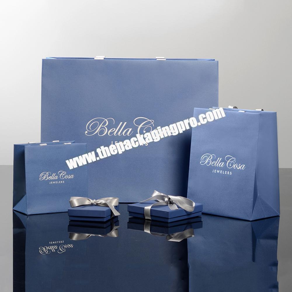Custom Branded Logo Luxury Jewelry Apparel Packaging Paper Gift Shopping Bag And Box Paperbag