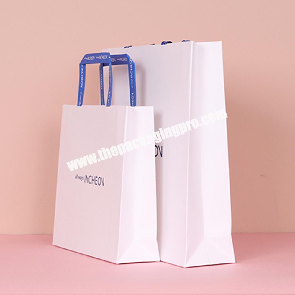 Custom Branded Logo Luxury White Paper Apparel Packaging Gift Shopping Bag Paperbag