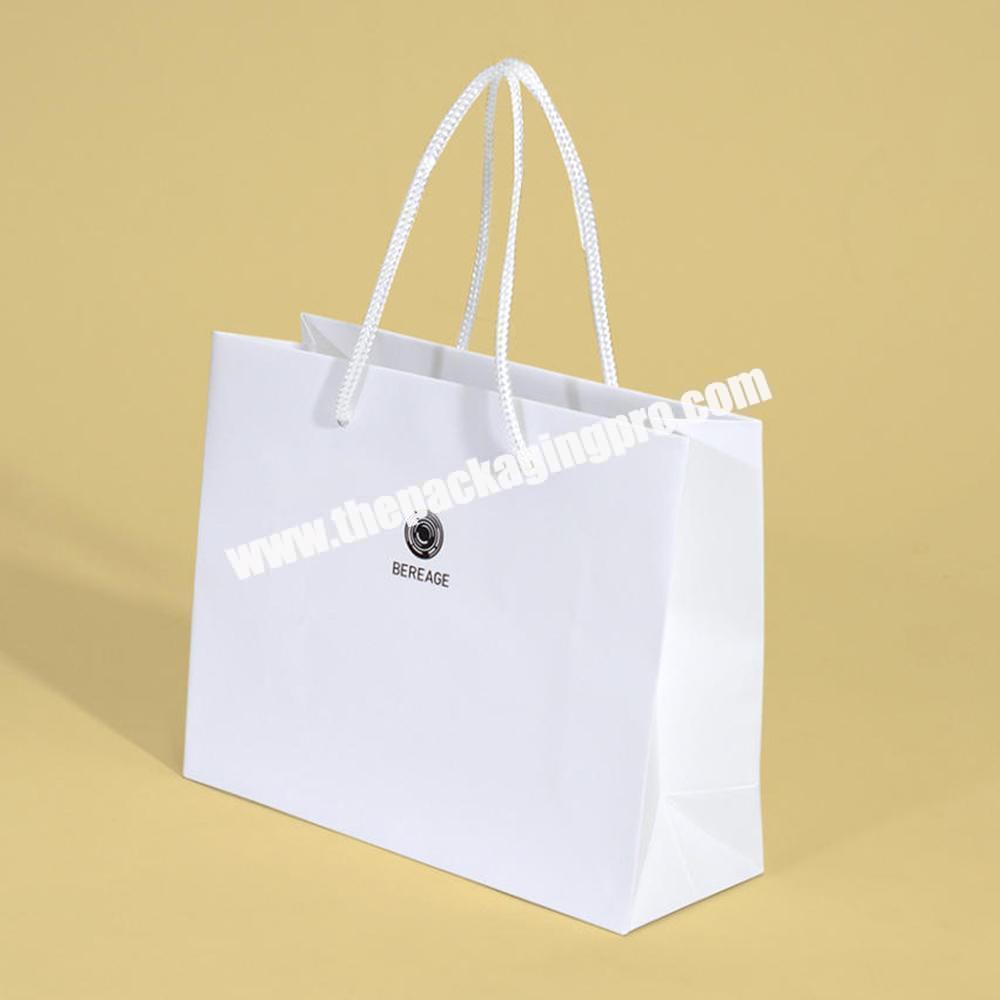 Custom Branded Logo Luxury White Paper Jewellery Packaging Gift Shopping Bag Paperbag
