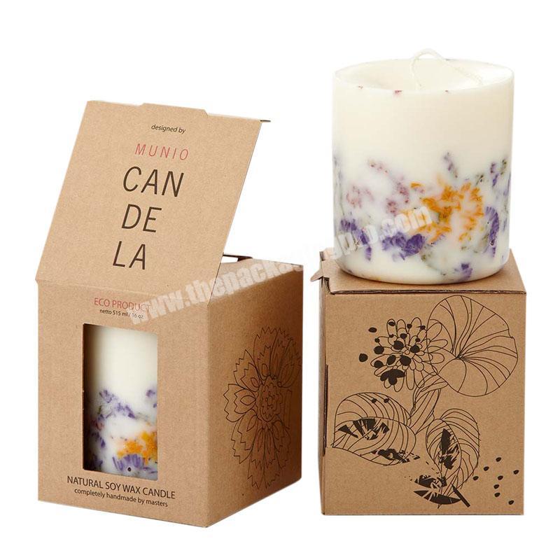 Custom Candle Kraft Paper Window Box Candle Box For Candles With Window