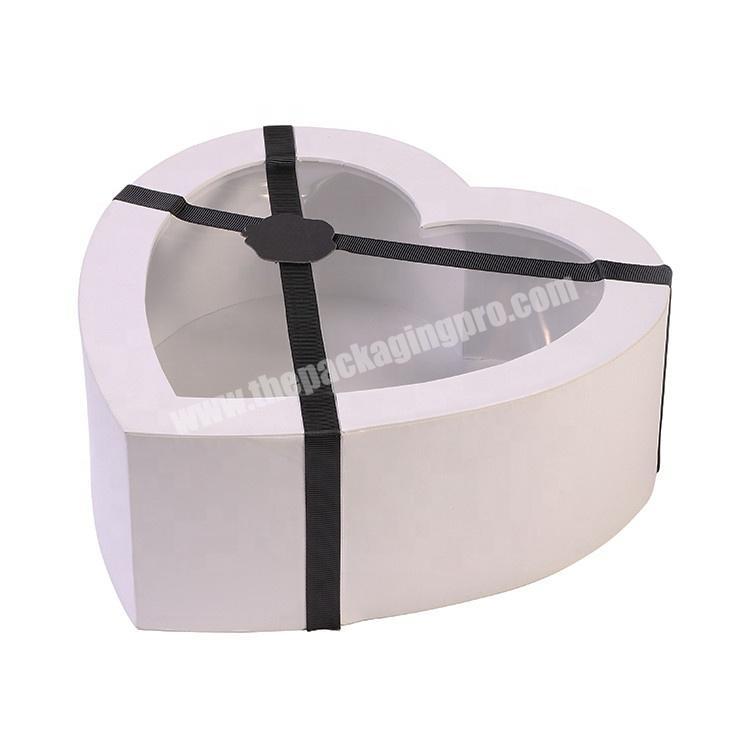 Custom Cardboard Heart Shaped Paper Gift Box Packaging With PVC Window