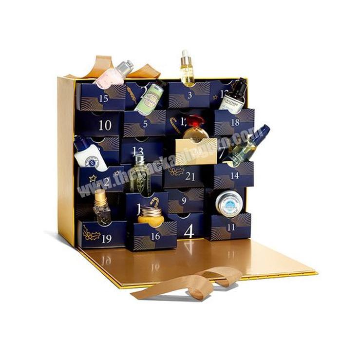 Custom 12 24 25 Drawers Packaging Cosmetic Empty Gift Boxes Set Christmas Decoration Advent Calendar Box 12 days